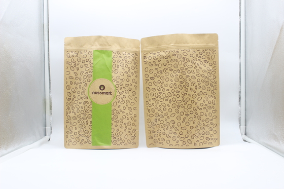 Buy ziplockk Kraft Paper Stand Up Pouch Recyclable Biodegradable For Coffee Tea online manufacture