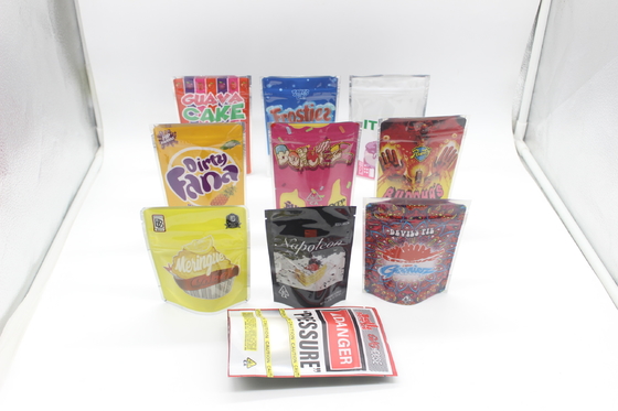 Buy PET Glossy Mylar weed Bags Smell Proof With Child Proof Zipper online manufacture