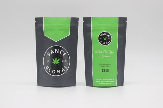 Buy Child Proof Matte Finished 3.5G Weed Mylar Bags Smell Proof Stand Up Zipper Pouch online manufacture