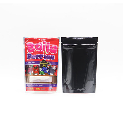 Buy Weed Bag Three Side Sealed Open Window Aluminized Bag With Child Proof Zippe Holographic Printing For Packaging weed online manufacture