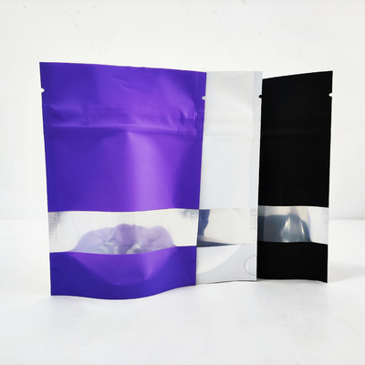 Buy Aluminum Foil Zipper Purple Matte Stand Up Pouch Zip Lock Biodegradable Mylar Bags online manufacture