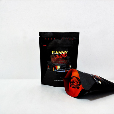 Buy Custom Matte Smell Proof Child Proof Zipper Mylar Bags 3.5g Aluminum Foil weed Bags online manufacture