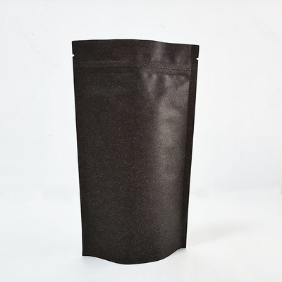 Buy Brown Black Kraft Paper Stand Up Pouch with Zipper Resealable Recyclable Digital Printed online manufacture