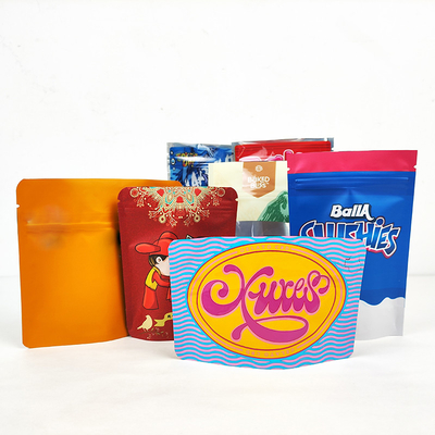 Buy Child Proof Mylar weed Bags Stand Up Food Pouch Digital Printing Bags online manufacture