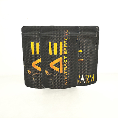 Buy Customized food mylar ziplockk coffee packing smell proof bag packaging bags black matte zip lock bags online manufacture