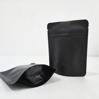 Buy 3.5g,7g,1oz,1 LB Matte black with zipper stand up smell proof mylar weed bag online manufacture