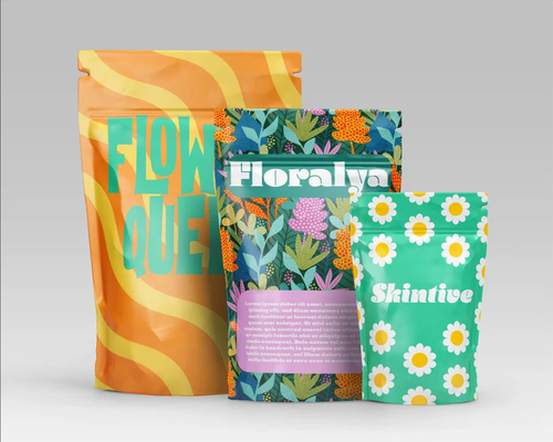 Buy Colorful Pattern Stand Up ziplockk Pouch Thickness 120mircon Mylar weed Bags online manufacture