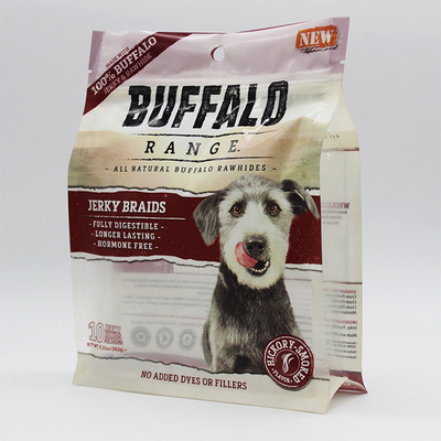 Buy Customized Flat Bottom Stand Up Pouch Matt Aluminum ziplockk Dog Cat Pet Food Bag online manufacture