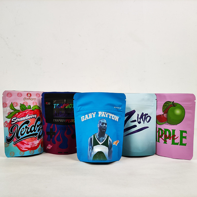Buy Mini Square Custom Aluminum Foil Mylar weed Bags Smell Proof 3.5g Plastic Pouch online manufacture