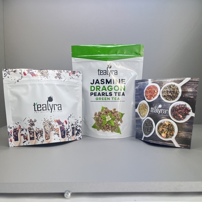 Buy Smell Proof Printed Mylar Stand Up Pouches Zipper Tea Packaging Bag online manufacture