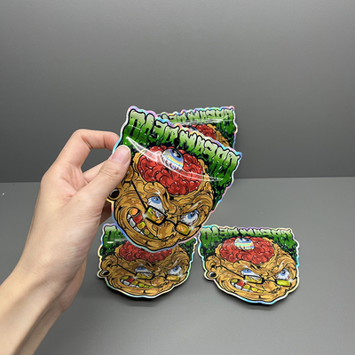 Buy Holographic Mylar Packaging Bags 3.5g Child Resistant Die Cut Mylar Bags Custom Printed online manufacture