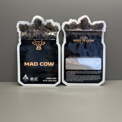 Buy weed Flower ziplockk Packaging Bags Shaped Custom Die Cut Bag With Window online manufacture