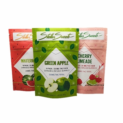 Buy THC Gummy Snack Packaging Smell Proof Pouch Customizable Kraft Paper Bag online manufacture