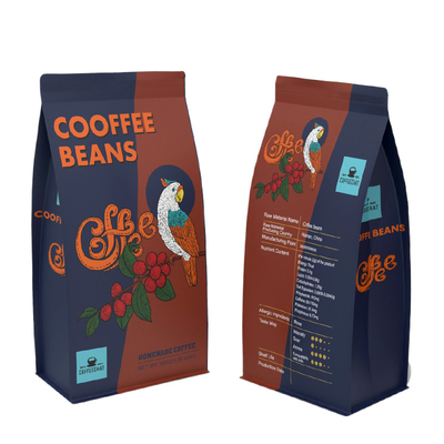 Buy Aluminum Foil Coffee Packaging Bag Custom Flat Bottom Pouches For Coffee online manufacture