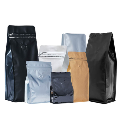 Buy FDA Flat Bottom Coffee Bag 1000g 500g Coffee Bean Packaging With Zipper online manufacture