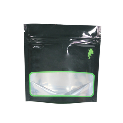 Buy 28g Stand Up Pouch With Window For Weed Flower Custom Packaging online manufacture