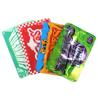 Buy Glossy Packaging Weed Mylar Stand Up Bags Custom Stand Up Zipper online manufacture