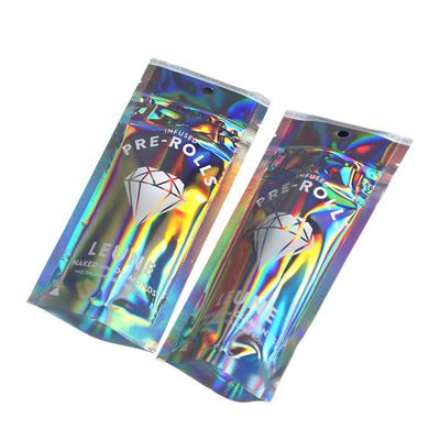 Buy Zipper Top 7g Holographic Stand Up Pouch Heat Seal Closure online manufacture