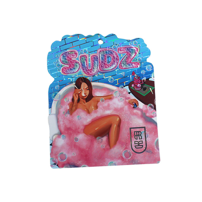 Buy Zipper Top Glossy Die Cut Mylar Bags Aluminum Foil 3.5g Customized online manufacture