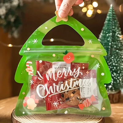 Buy Christmas Stocking Special Shaped Candy Packaging Bag Plastic Zipper Bag For Gummies online manufacture