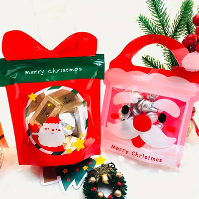 Buy Customized Shape Plastic Mylar Bags, Christmas Gift Packaging Bag With Zip online manufacture