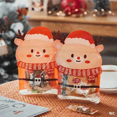 Buy Christmas Mylar Packaging Bag Santa Claus Shaped For Cookies Gummies Candies online manufacture