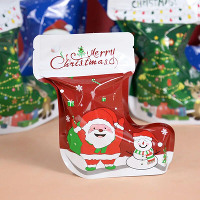 Buy Smell Proof Ziplock Mylar Bag Customized Unique shaped For Christmas online manufacture