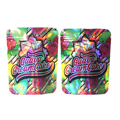 Buy Heat Sealed Holographic Stand Up Pouch With Window Mylar Bags For Food Storage online manufacture