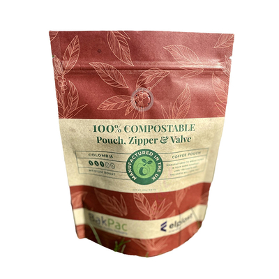 Buy Biodegradable Food Packaging Pouch With Zipper Brown Craft Paper Laminated online manufacture