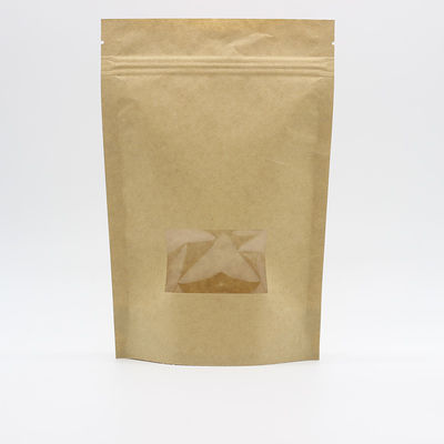 Buy Doypack See Through Pouches 180 Microns Brown Paper Bags With Clear Window online manufacture