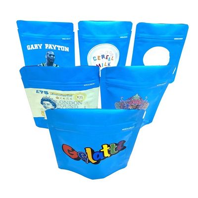 Buy Childproof Biodegradable Stand Up Pouches 3.5 Gram Mylar Doypack Zipper Bags online manufacture