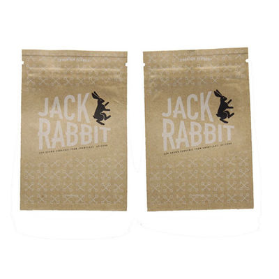 Buy SGS Resealable Brown Paper ziplockk Biodegradable Bags For Food Packaging online manufacture