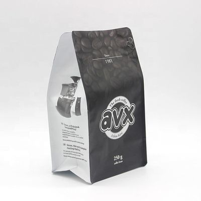 Buy Black Coffee Bags Custom Aluminum Foil Flat Bottom Pouch Bag For Coffee Packaging Zipper online manufacture