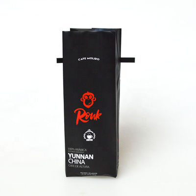 Buy Foil Gusseted Mylar Matte Black Coffee Bags CMYK Printed ISO9001 online manufacture