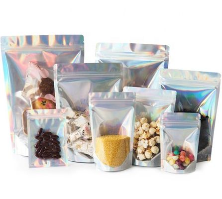 Buy Aluminum Foil Holographic ziplockk Bags Wholesale 120 Microns SGS online manufacture