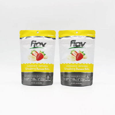 Buy MOPP Mylar Aluminum Foil Bags 0.5oz ziplockk Pouches With Tear Notch online manufacture