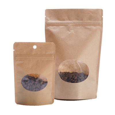 Buy 150g Brown Paper Coffee Bags Doypack Coffee Stand Up Pouch 130mm Width online manufacture