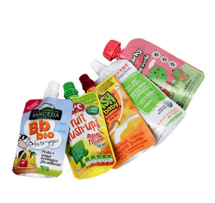 Buy Baby Food 100ml Spout Pouch Customized Logo Tomato Sauce Pouch online manufacture