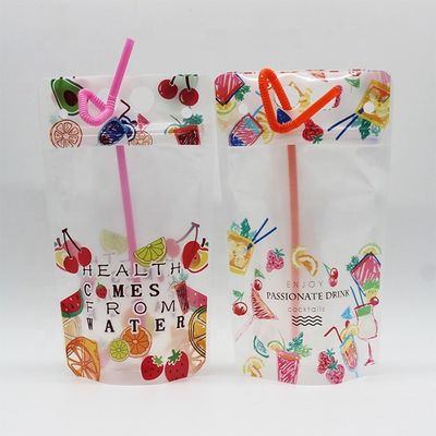 Buy Transparent ISO9001 Liquid Spout Pouch 100 Microns ziplockk Drink Pouches online manufacture