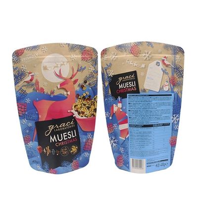 Buy Food Grade Kraft Paper Stand Up Plastic Pouch With Zipper For Fruit Candy Tea Food Widely Used online manufacture