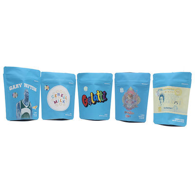 Buy LDPE Mylar ziplockk Stand Up Bags Blue Resealable Zipper Bags 5 Inch Height online manufacture