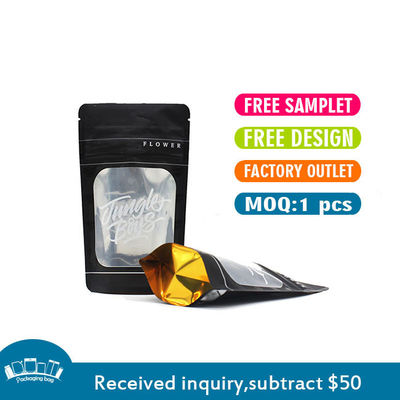 Buy Matte Colorful Logo And Transparent Smell Proof Plastic Printing Packaging Zipper Pouches Bags online manufacture