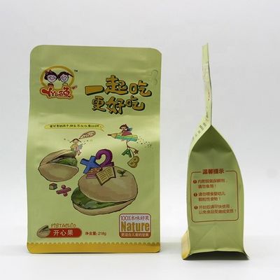 Buy Eight Side Seal Flat Bottom Zipper Pouch Kraft Paper Aluminum Foil Material online manufacture