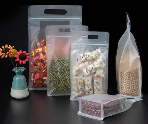 Frost Self Sealing See Through Pouches Food Candy Stand Up ziplockk Pouches