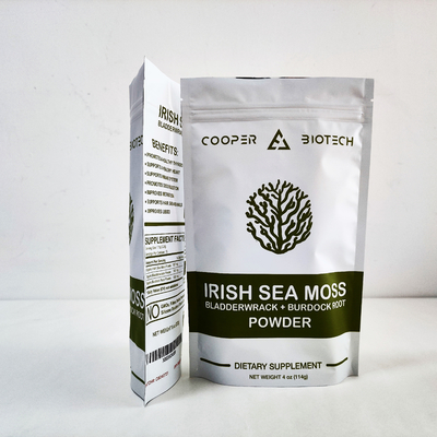 Mylar Biodegradable Stand Up Pouches 350g Tea Food Packaging With ziplockk