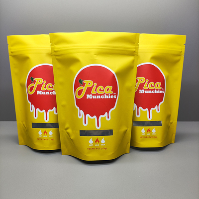 Zipper Top Plastic Stand Up Pouch Custom Mylar Bag With Window