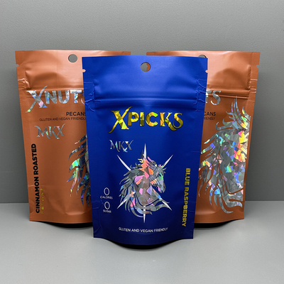 Gravure Printing Mylar Holographic Bags 3.5g Stand Up Pouch For Weed