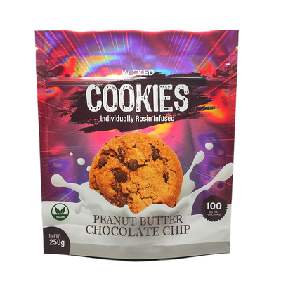 Custom Holographic Stand Up Pouch Laser aluminium zipper pouch For Cookies