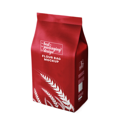 Plastic Flat Bottom Coffee Pouch 16oz Coffee Bean Packaing Bag With Valve