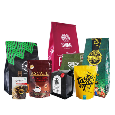 Custom Plastic Coffee Beans Bag Heat Sealing Aluminum Foil Mylar Bag OEM